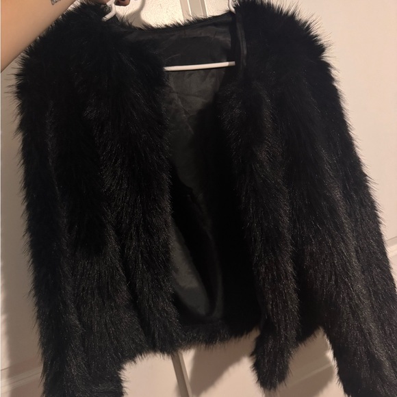 Black Faux Fur Jacket - Picture 2 of 2